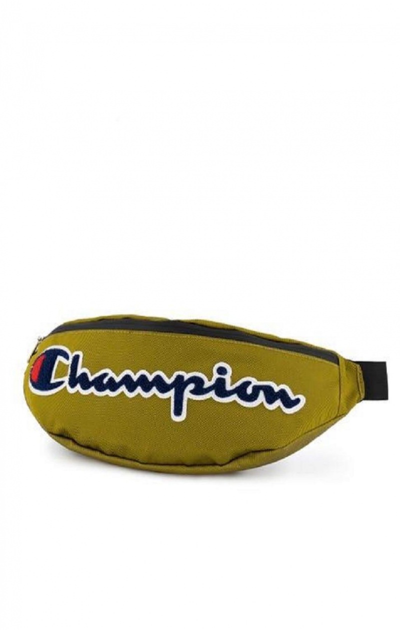 Bolsas Champion Script Logo Faux Cuero Belt Bag Doradas | 4530-ZMHAC