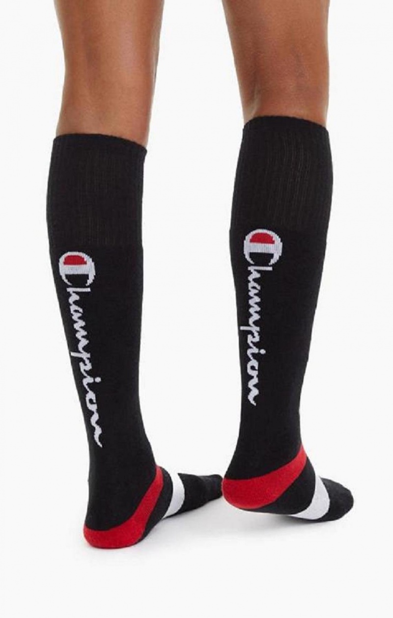 Calcetines Champion Knee-High Script Logo Tube Socks Negras | 0896-DXFJW