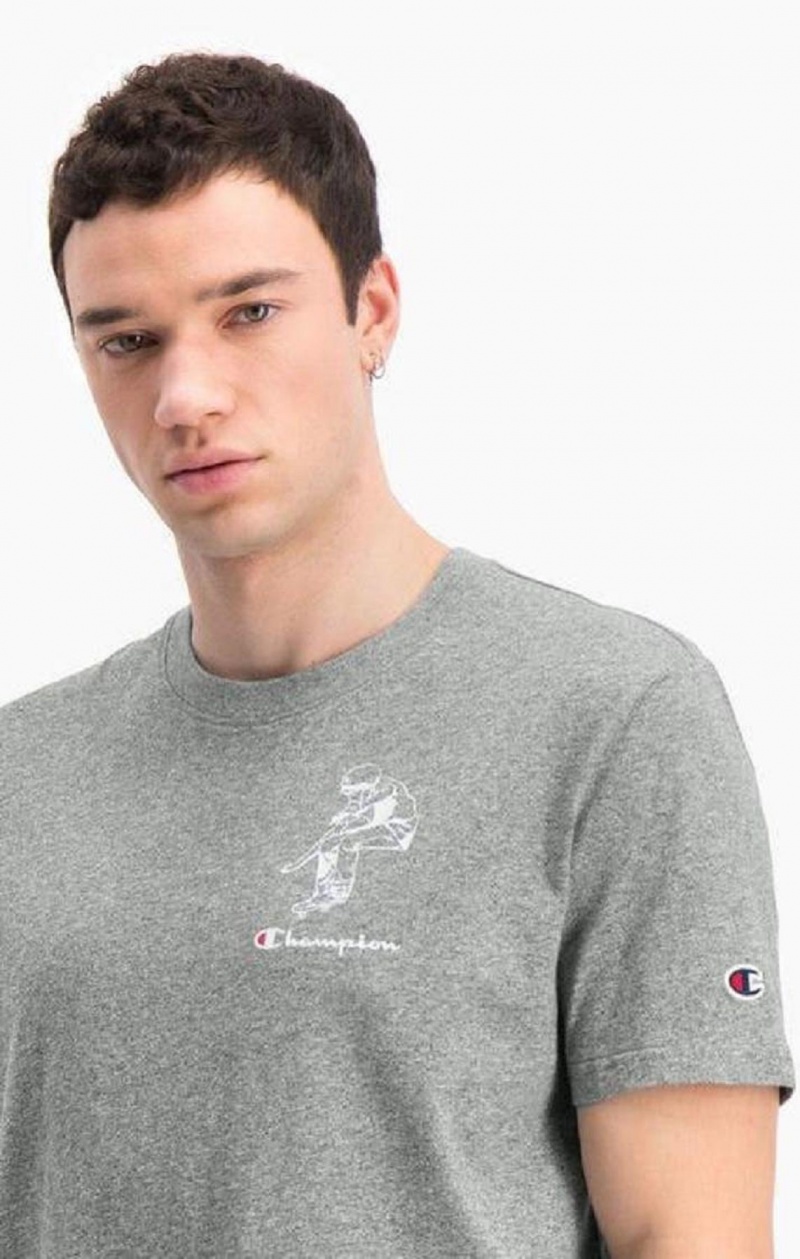 Camiseta Champion Calle Sports Estampadas Print T-Shirt Gris Oscuro | 5089-YQODW