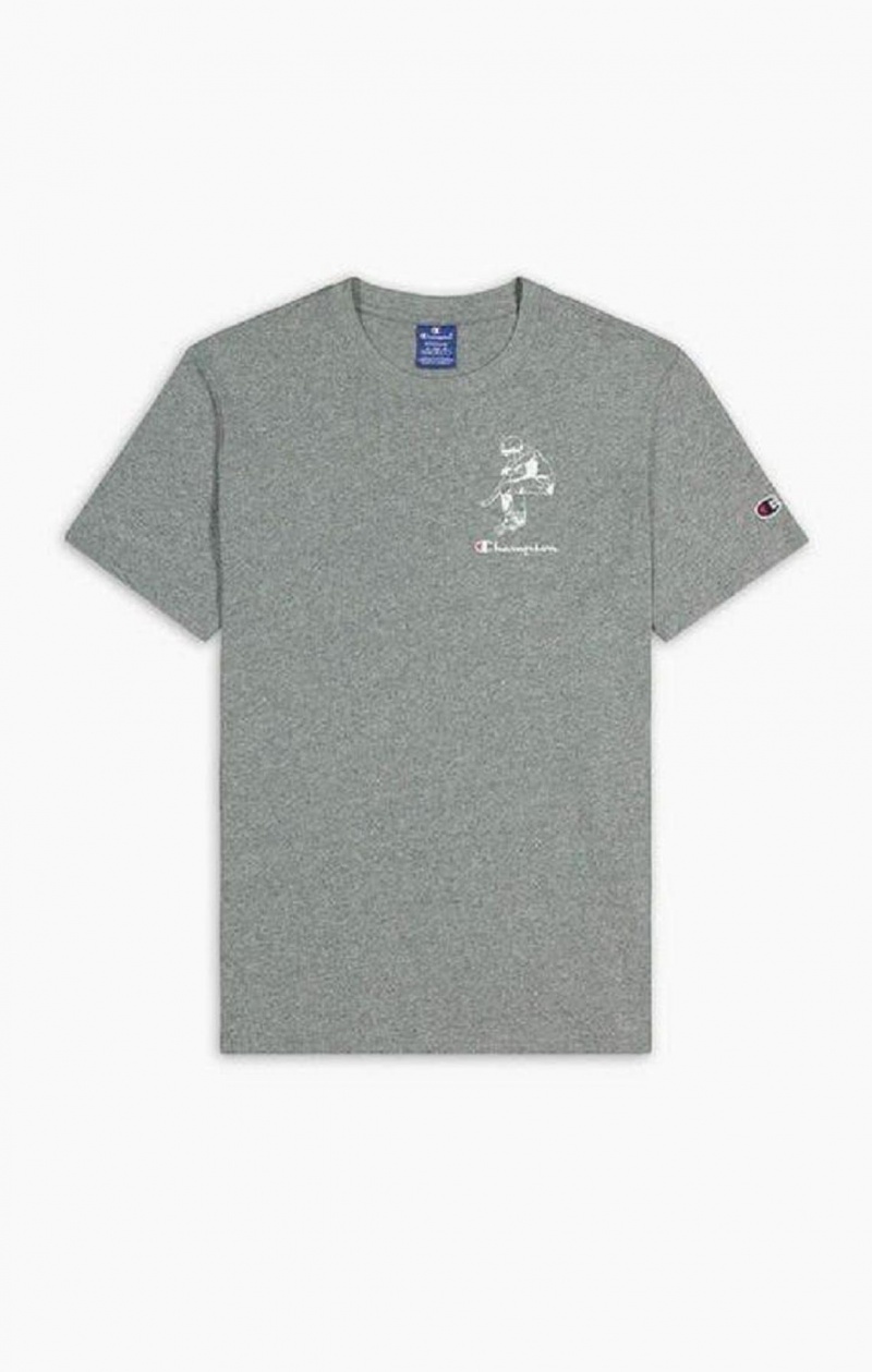 Camiseta Champion Calle Sports Estampadas Print T-Shirt Gris Oscuro | 5089-YQODW