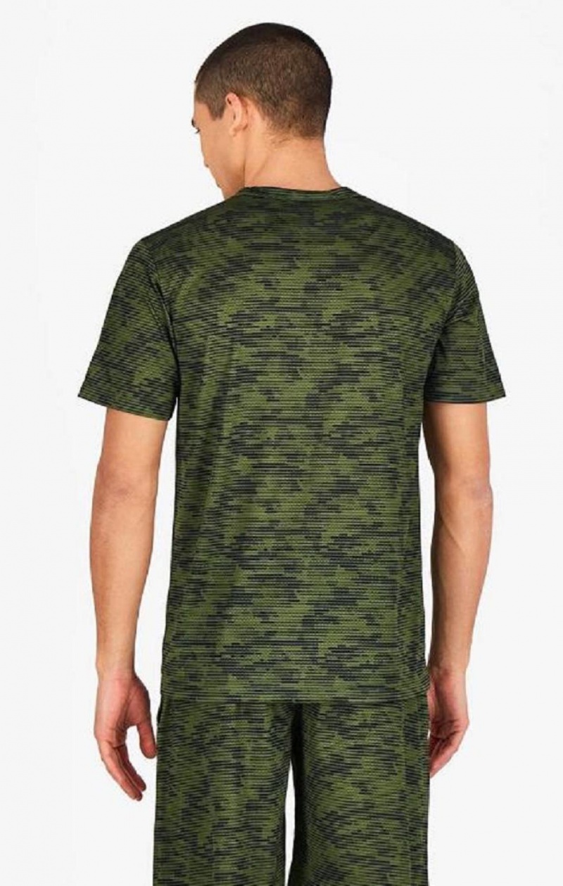 Camiseta Champion Camo Quick Dry Entrenamiento T-Shirt Verde | 9760-MNSOQ