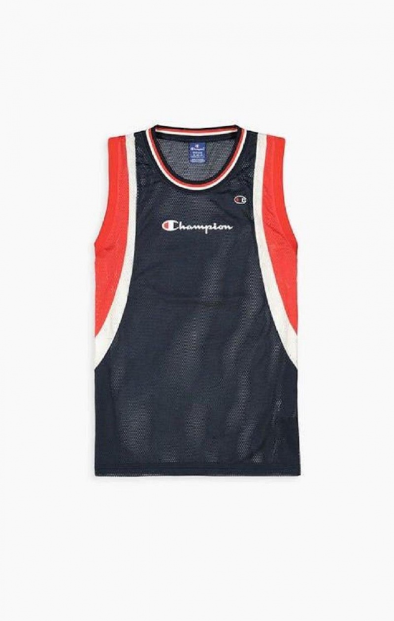 Camiseta Champion Colour Block And Stripe Mesh Basketball Vest Turquesa Oscuro | 8921-GOQPC