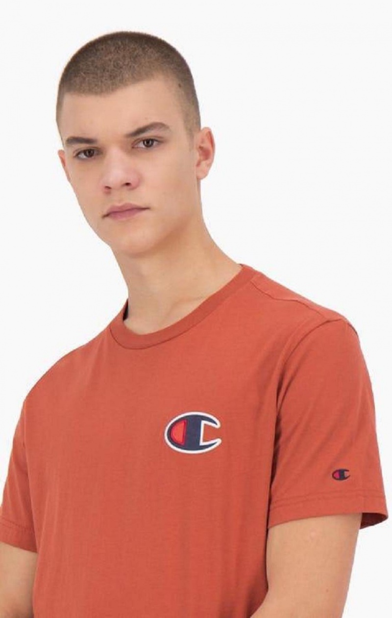 Camiseta Champion Gamuza C Logo Crew Neck T-Shirt Naranjas | 4302-ROXZP