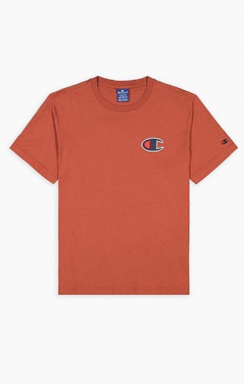 Camiseta Champion Gamuza C Logo Crew Neck T-Shirt Naranjas | 4302-ROXZP