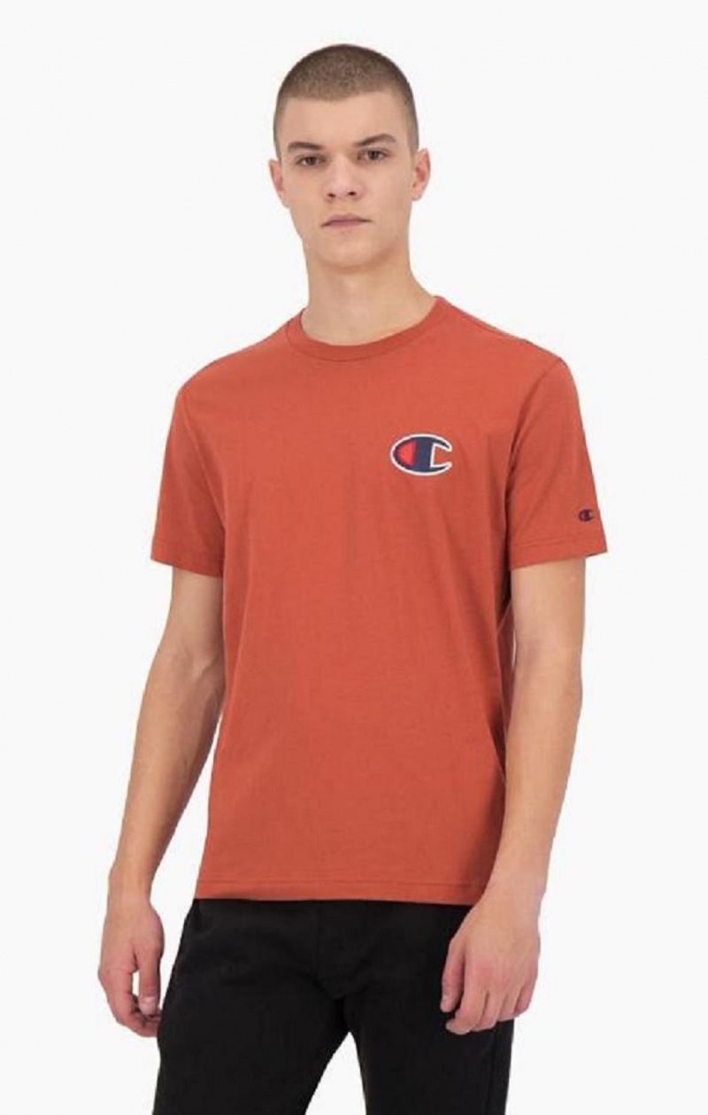 Camiseta Champion Gamuza C Logo Crew Neck T-Shirt Naranjas | 4302-ROXZP