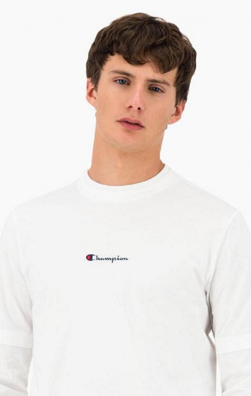 Camiseta Champion Layered Small Script Logo T-Shirt Blancas | 9786-CUQVH