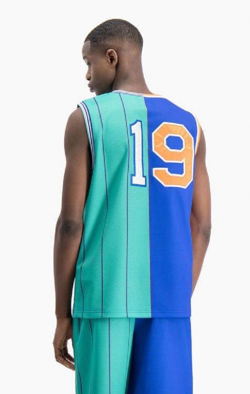 Camiseta Champion NBMIX Patchwork 'Champion 19' Basketball Azules | 9853-VINEZ