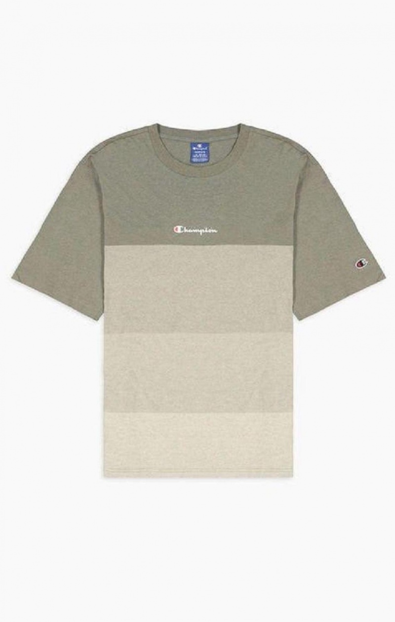 Camiseta Champion Ombré Panelled T-Shirt Verde | 4087-TIKYF