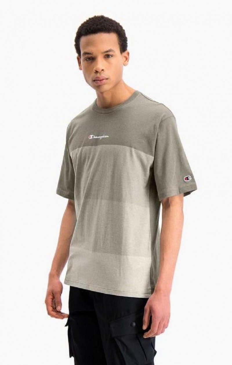 Camiseta Champion Ombré Panelled T-Shirt Verde | 4087-TIKYF