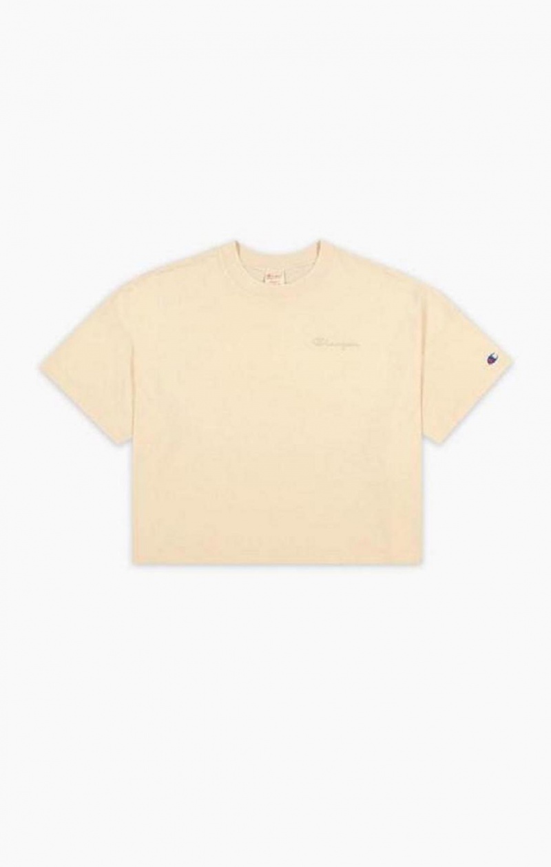 Camiseta Champion Ombré Wash Cropped T-Shirt Amarillo | 3724-OSLNX