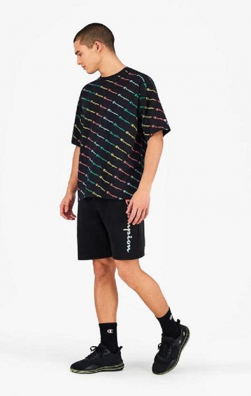 Camiseta Champion Pastel All-Over Script Logo Print T-Shirt Negras | 6290-KJUZN