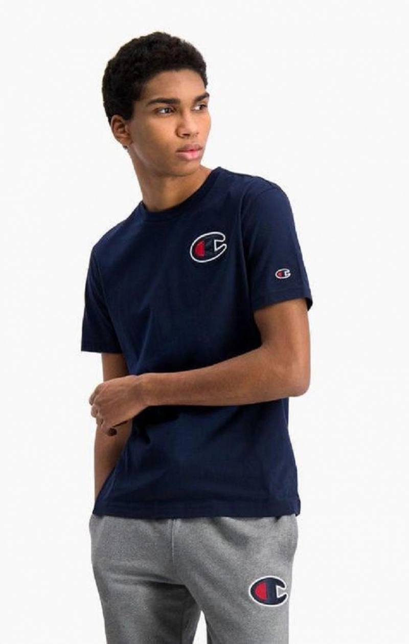 Camiseta Champion Satin C Logo Crew Neck T-Shirt Turquesa Oscuro | 7985-LUGJN