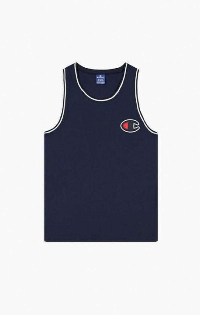 Camiseta Champion Satin C Logo Tank Top Azules Oscuro | 4503-LDWOF