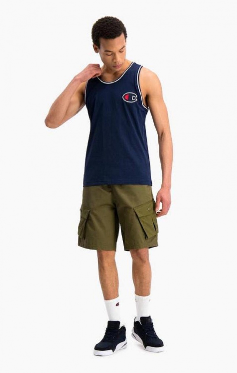 Camiseta Champion Satin C Logo Tank Top Azules Oscuro | 4503-LDWOF