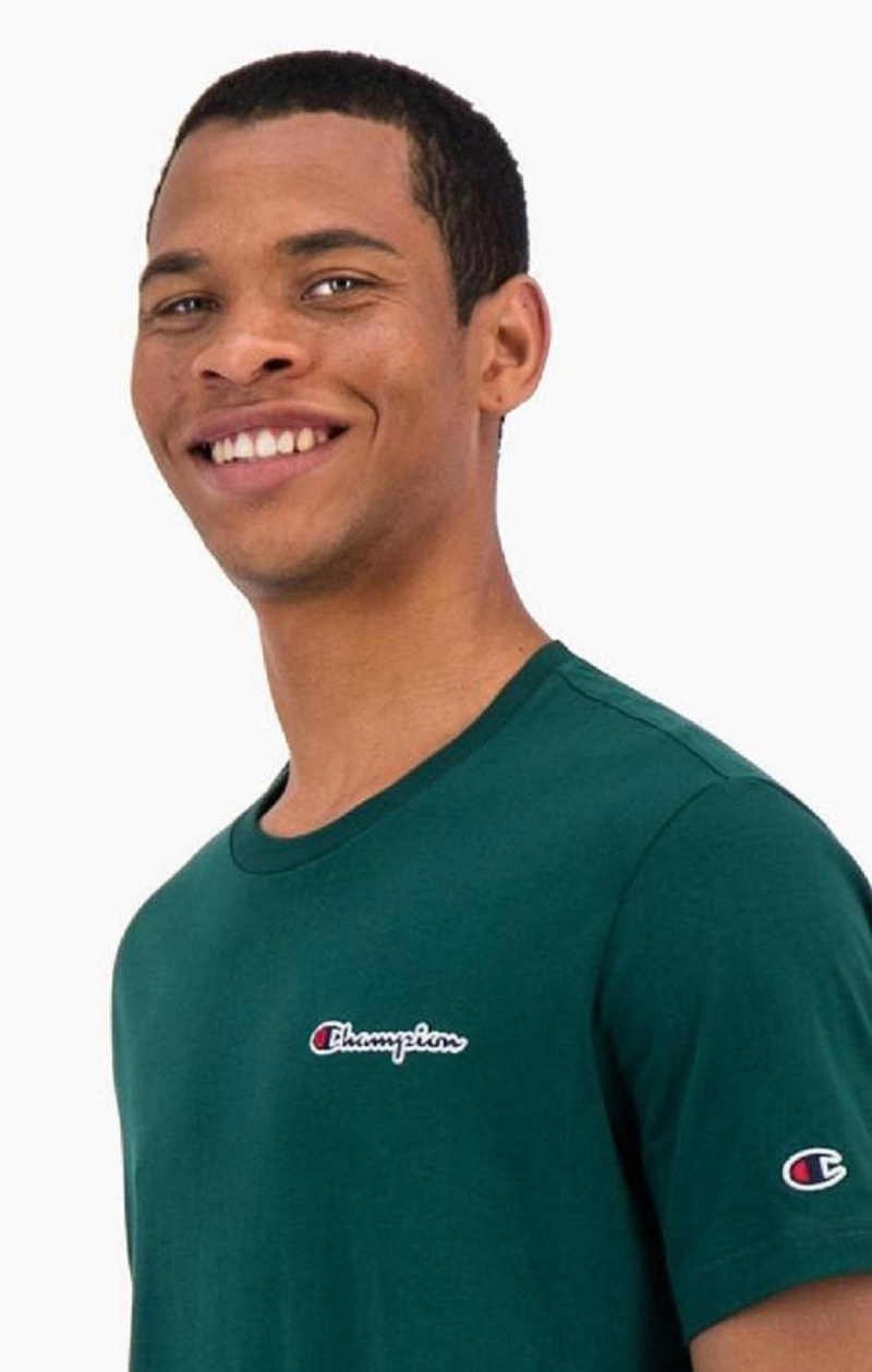 Camiseta Champion Satin Stitch Small Script Logo T-Shirt Verde Claro | 8321-UNQSB