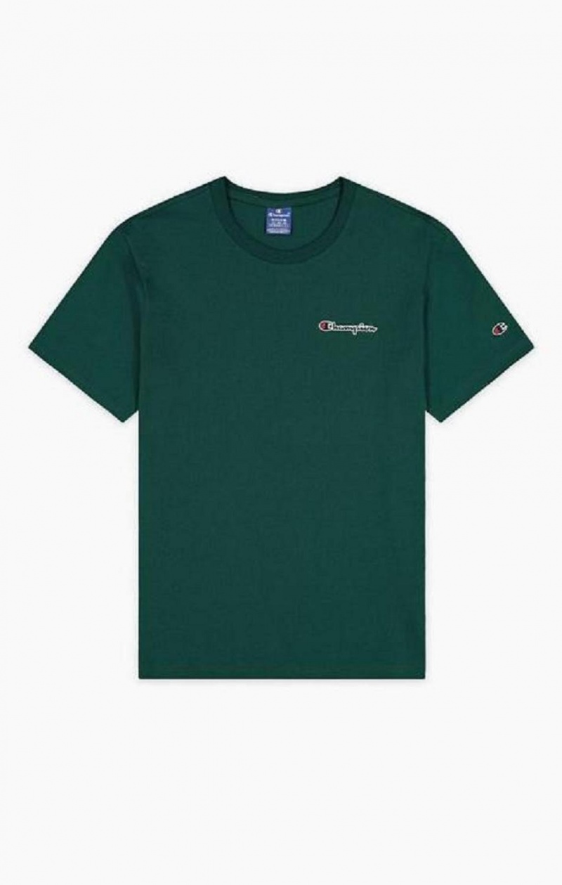 Camiseta Champion Satin Stitch Small Script Logo T-Shirt Verde Claro | 8321-UNQSB