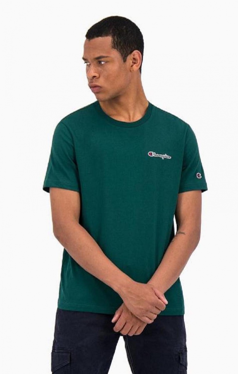 Camiseta Champion Satin Stitch Small Script Logo T-Shirt Verde Claro | 8321-UNQSB