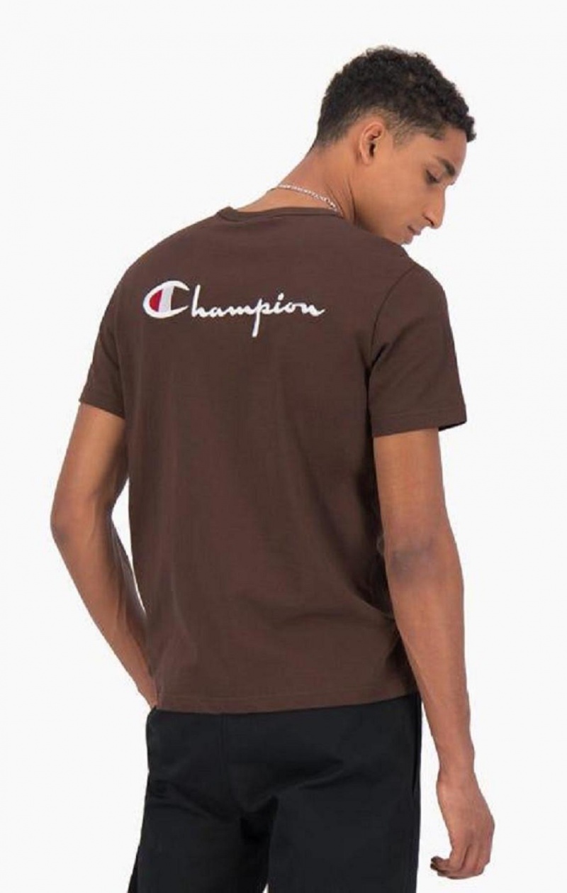 Camiseta Champion Script Logo Back Crew Neck T-Shirt Naranjas | 6327-QAOGR