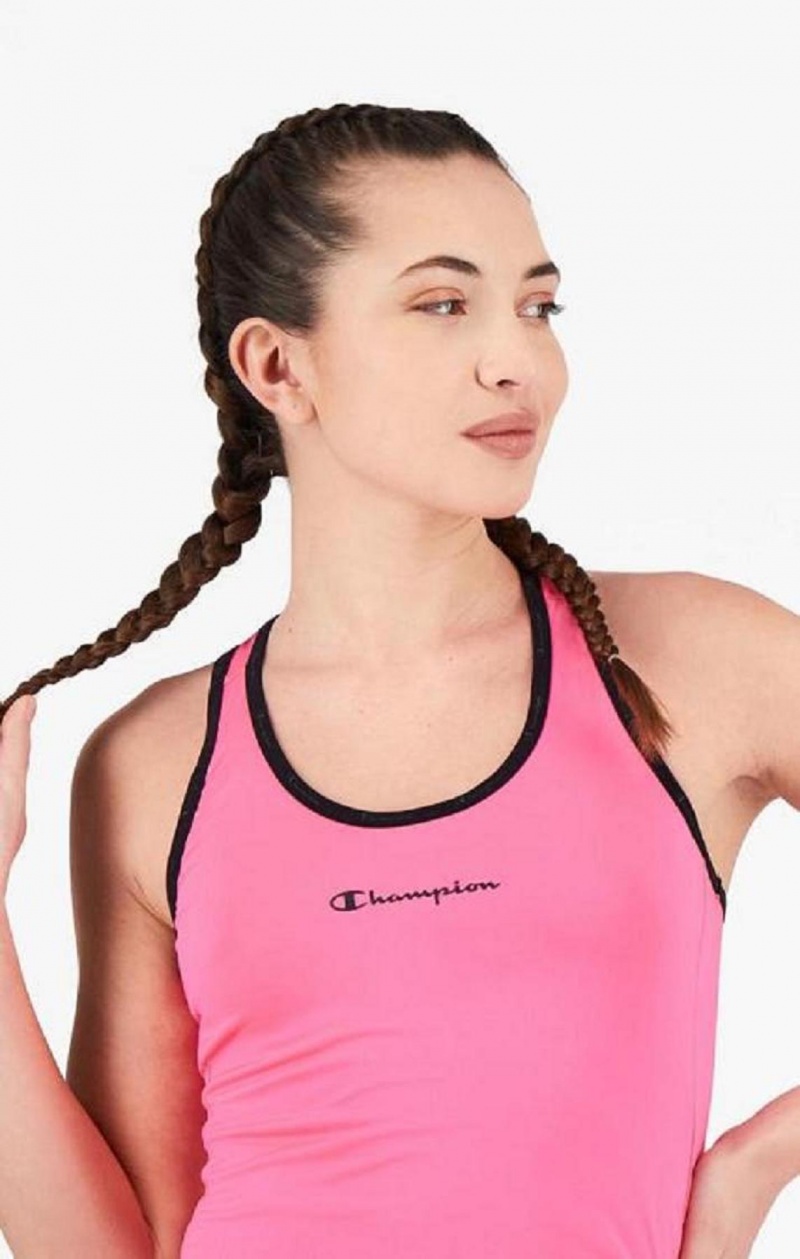 Camiseta Champion Script Logo Entrenamiento Vest Fucsia | 8693-VPUAI