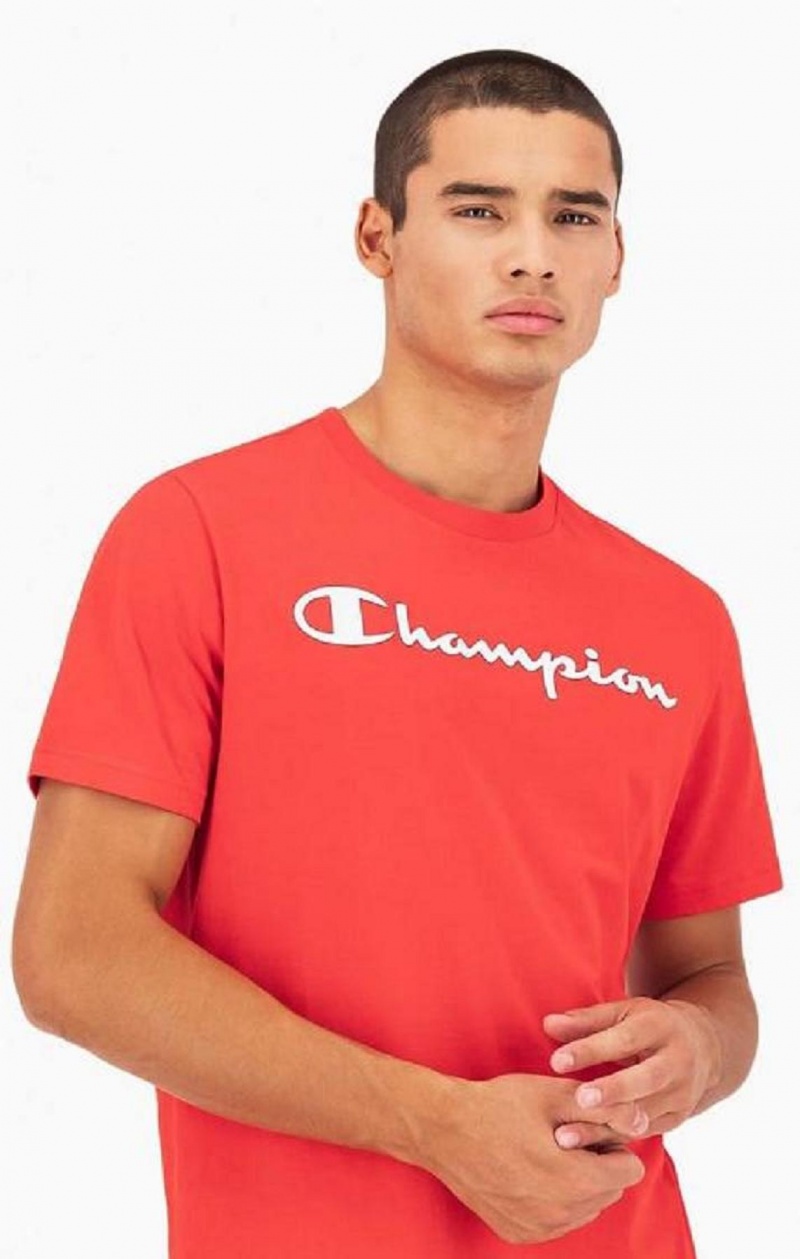 Camiseta Champion Script Logo Jersey T-Shirt Rojas | 7359-MLXVQ