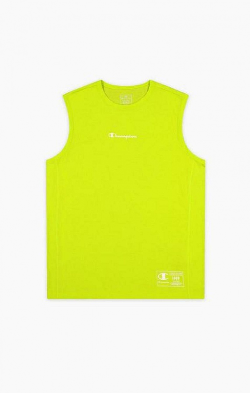 Camiseta Champion Script Logo Print Jersey Tank Top Verde Oliva Verde | 6845-SBPAY