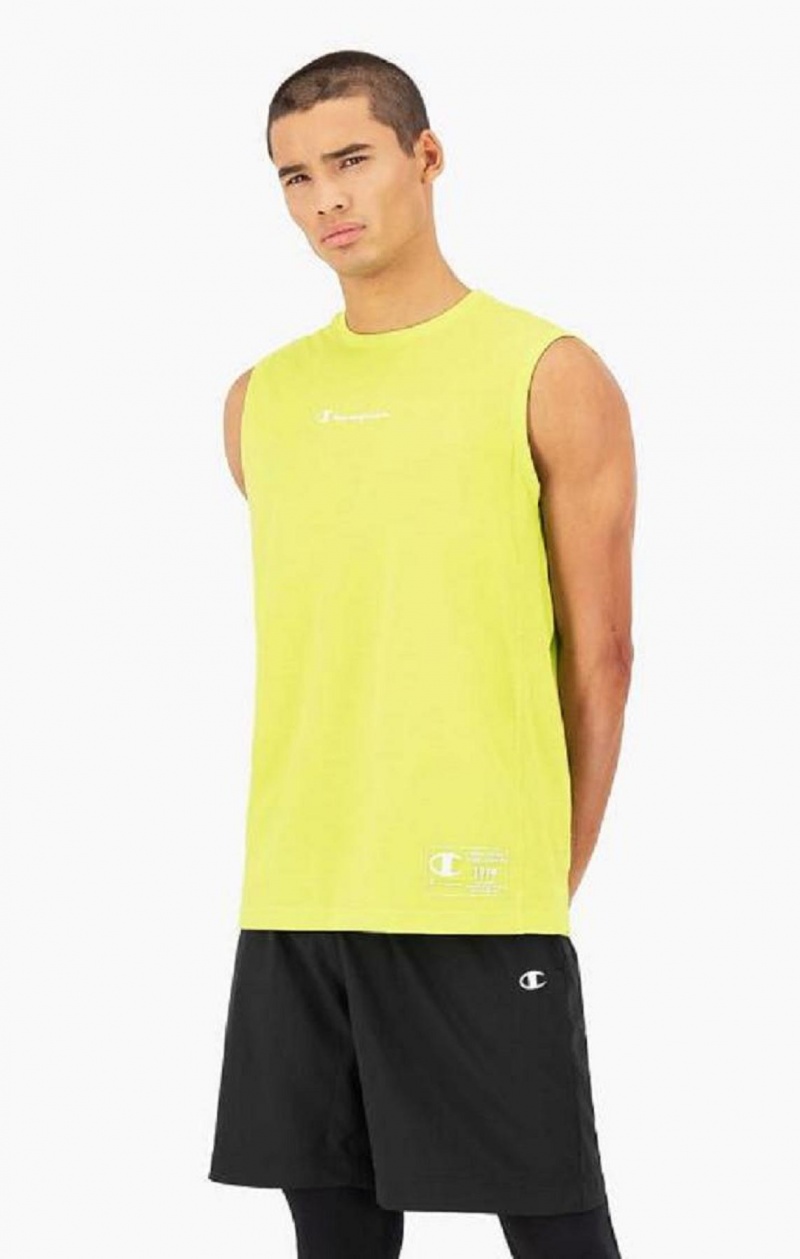 Camiseta Champion Script Logo Print Jersey Tank Top Verde Oliva Verde | 6845-SBPAY