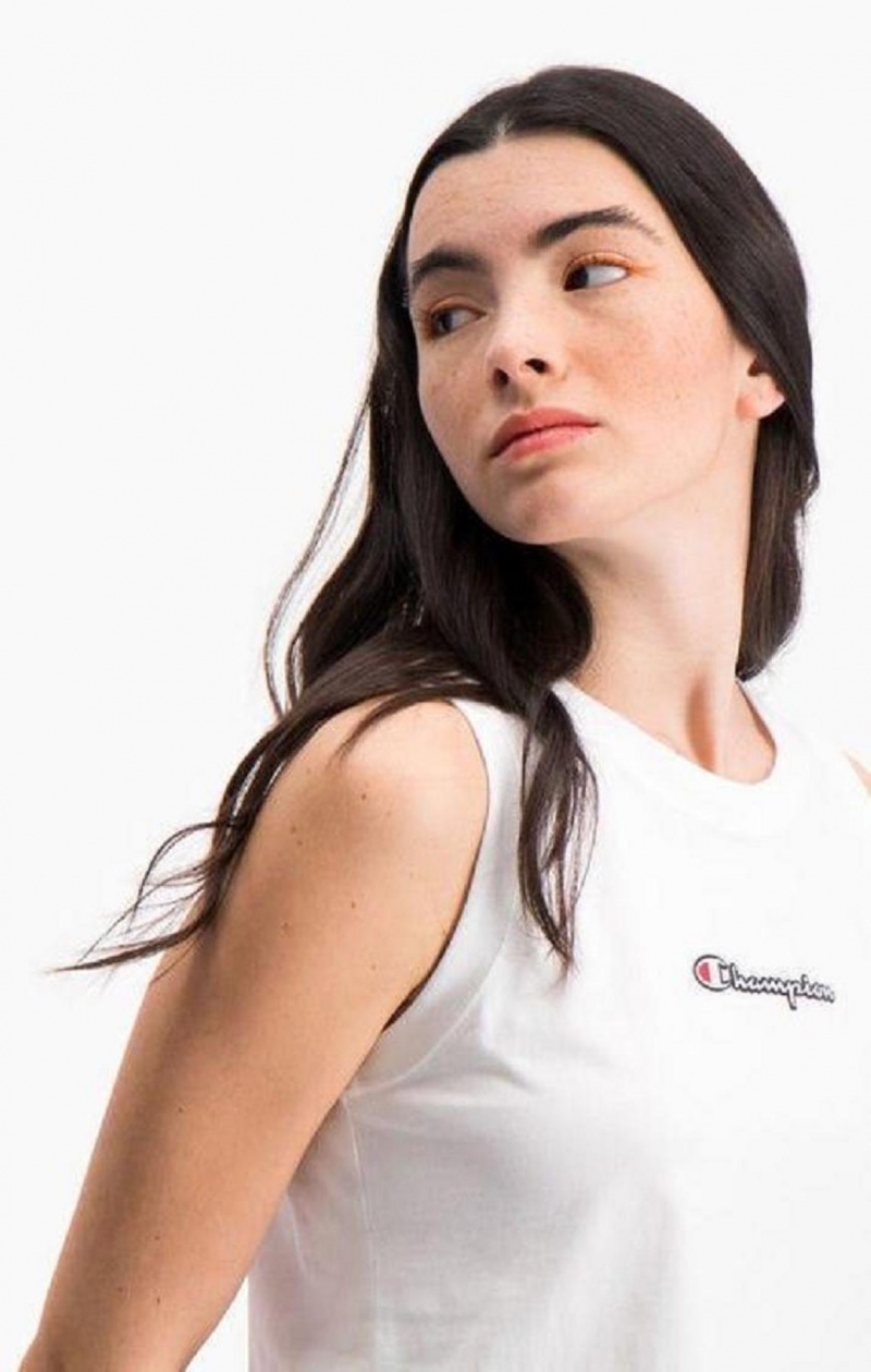 Camiseta Champion Script Logo Tank Top Blancas | 7596-VYTXE