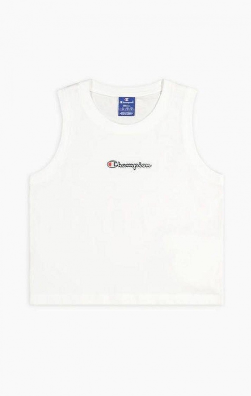 Camiseta Champion Script Logo Tank Top Blancas | 7596-VYTXE