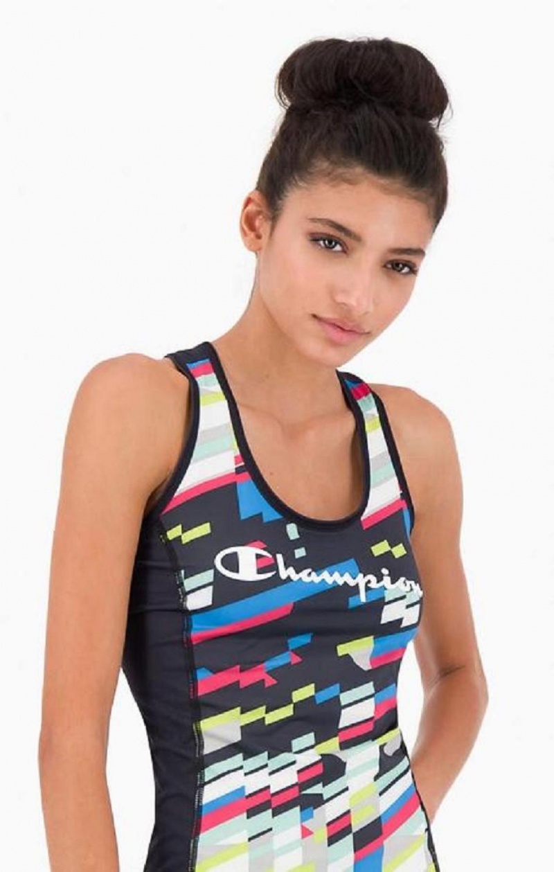 Camiseta Champion Script Logo Tank Top Negras | 5029-JBRXA