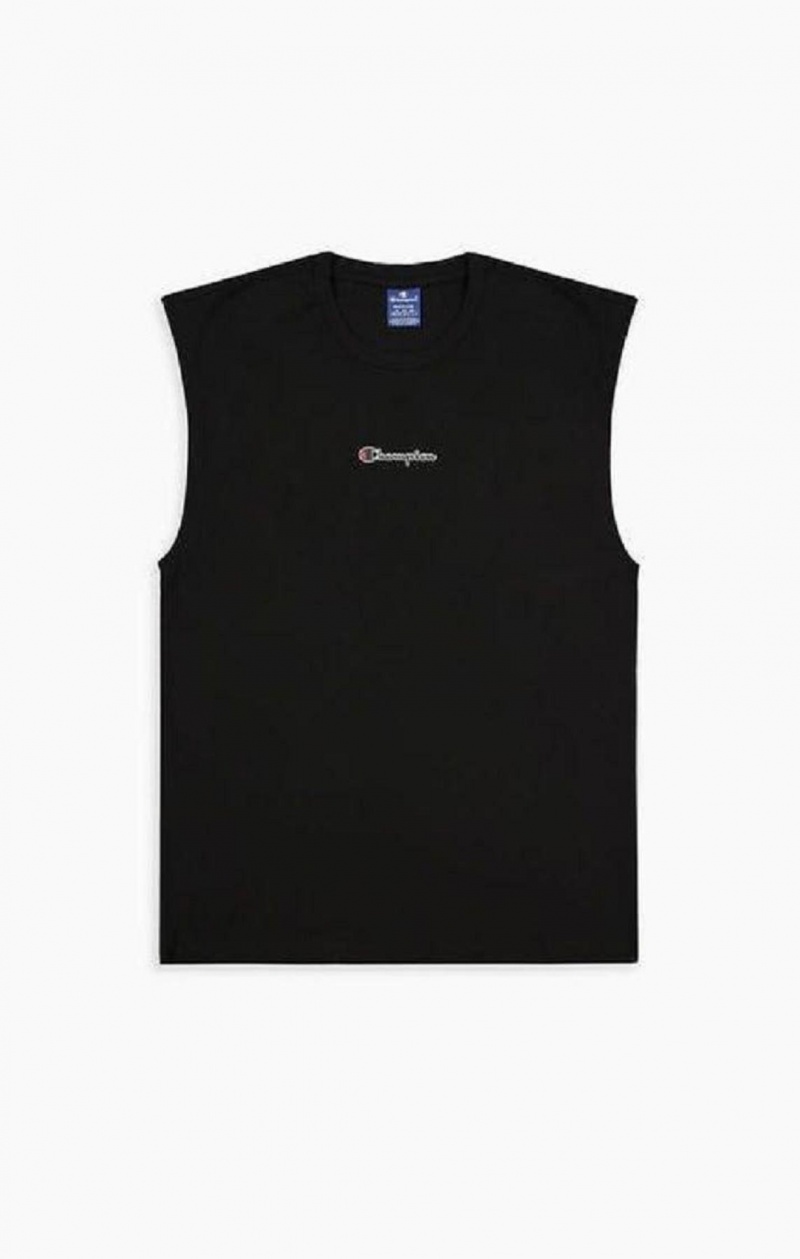 Camiseta Champion Script Logo Top Negras | 7068-FVXAE