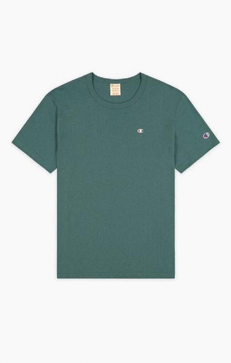 Camiseta Champion Small C Logo T-Shirt Verde | 2348-OMRLS