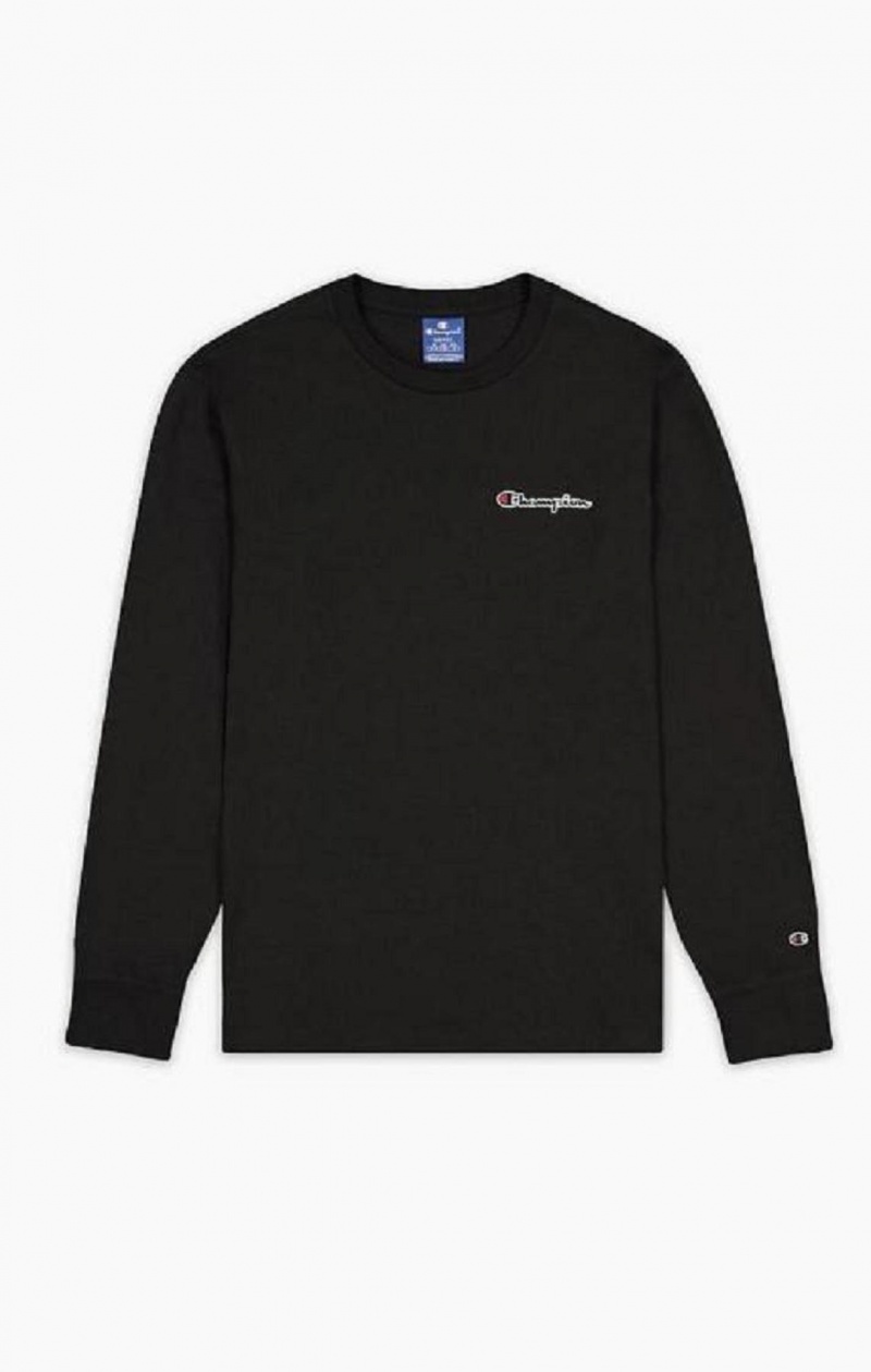 Camiseta Champion Small Script Logo T-Shirt Negras | 3217-UJEKL