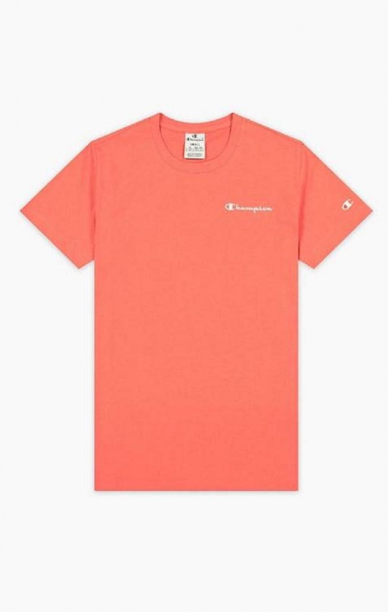 Camiseta Champion Small Script Logo T-Shirt Coral | 8942-MELSF