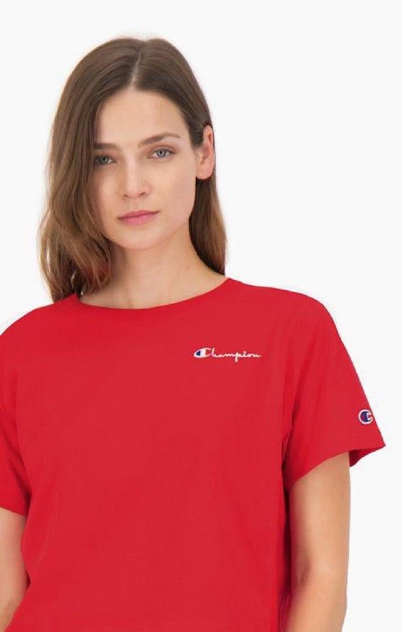 Camiseta Champion Statement Logo Detail Cropped T-Shirt Rojas | 6950-MBLVO