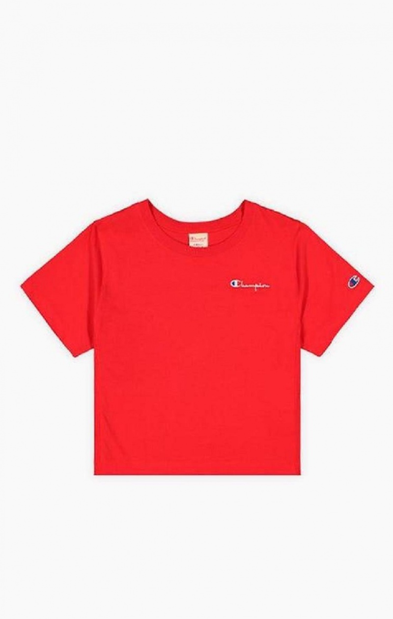 Camiseta Champion Statement Logo Detail Cropped T-Shirt Rojas | 6950-MBLVO