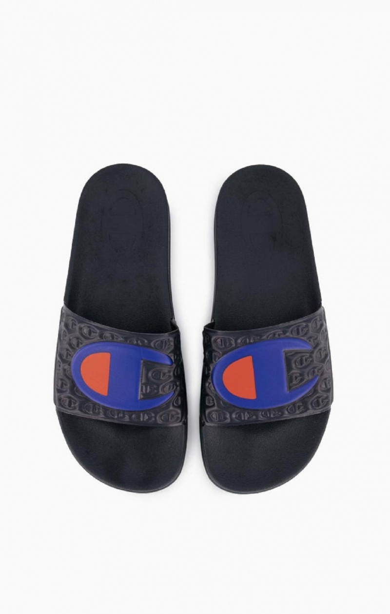 Chanclas Champion C Patch Pool Slides Azules Oscuro | 7013-FHUOI