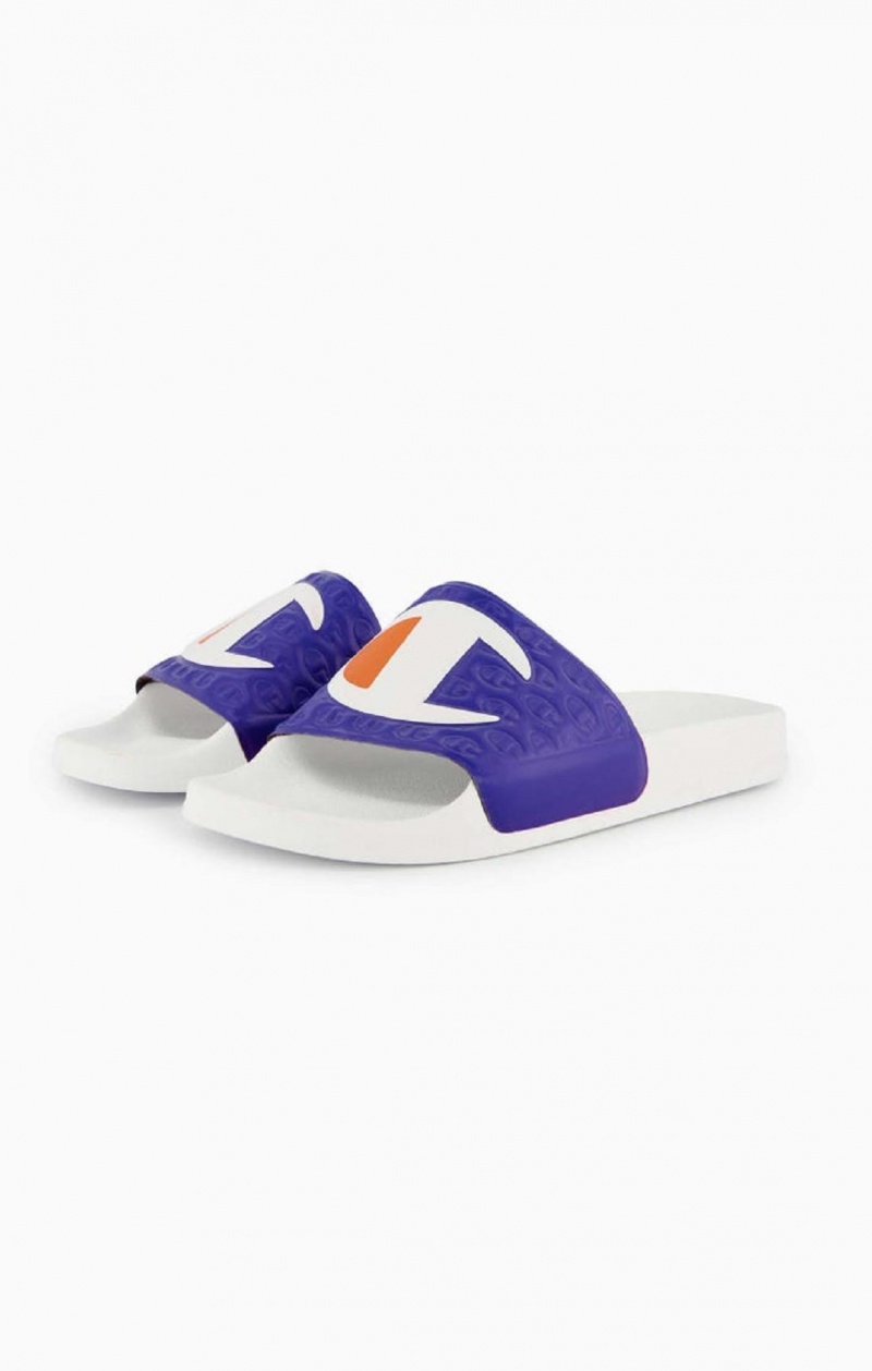 Chanclas Champion C Patch Pool Slides Blancas | 8160-UYQDR