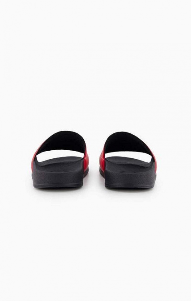 Chanclas Champion Script Logo Pool Slides Rojas Negras | 6745-KUNOV