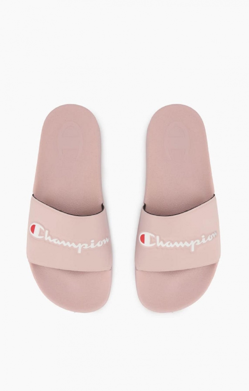 Chanclas Champion Script Logo Pool Slides Rosas | 4723-IQSJU