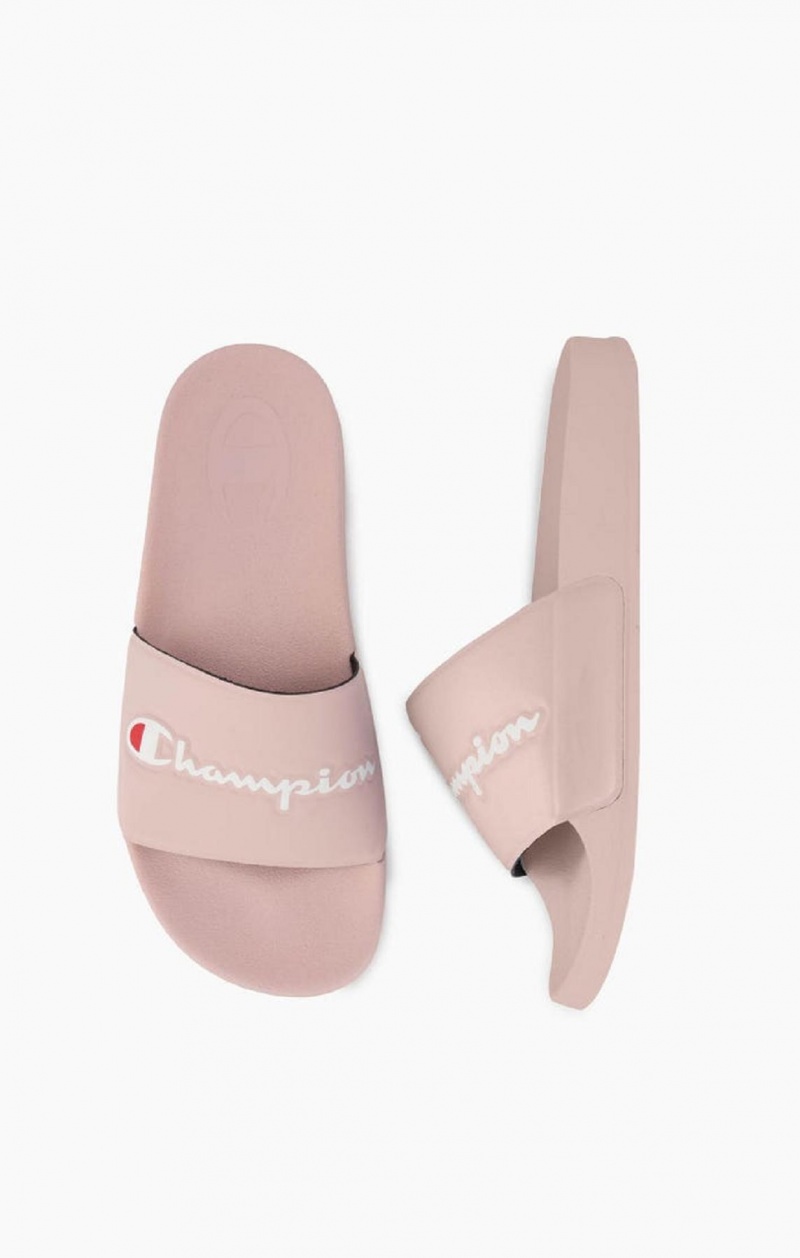 Chanclas Champion Script Logo Pool Slides Rosas | 4723-IQSJU