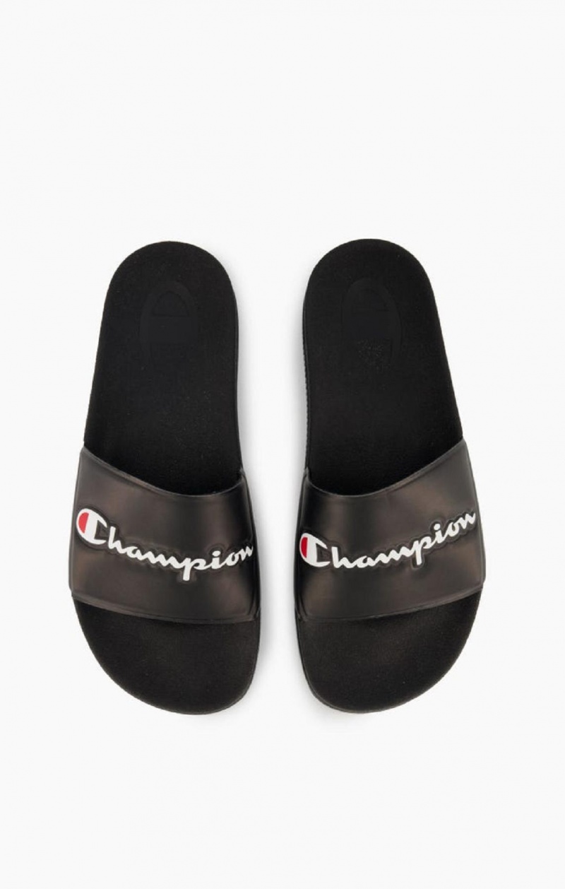 Chanclas Champion Script Logo Pool Slides Negras | 7480-CLBKH