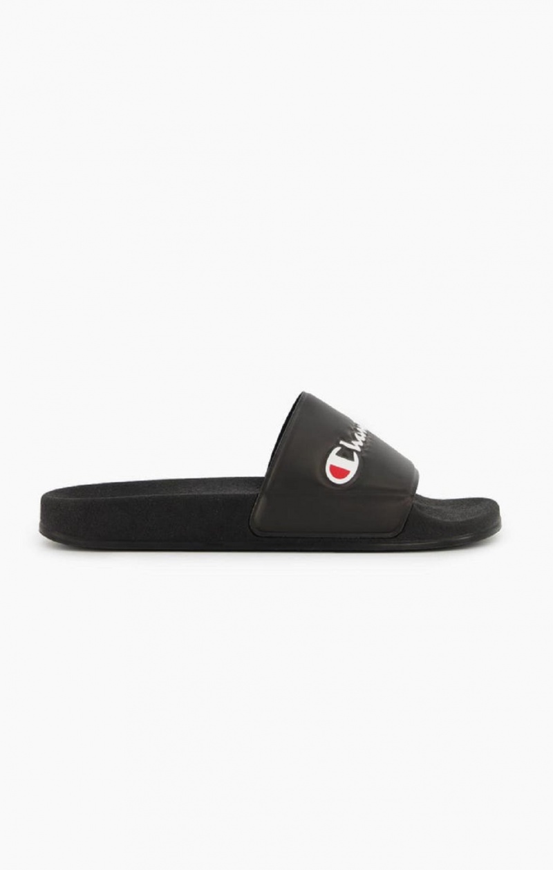 Chanclas Champion Script Logo Pool Slides Negras | 7480-CLBKH