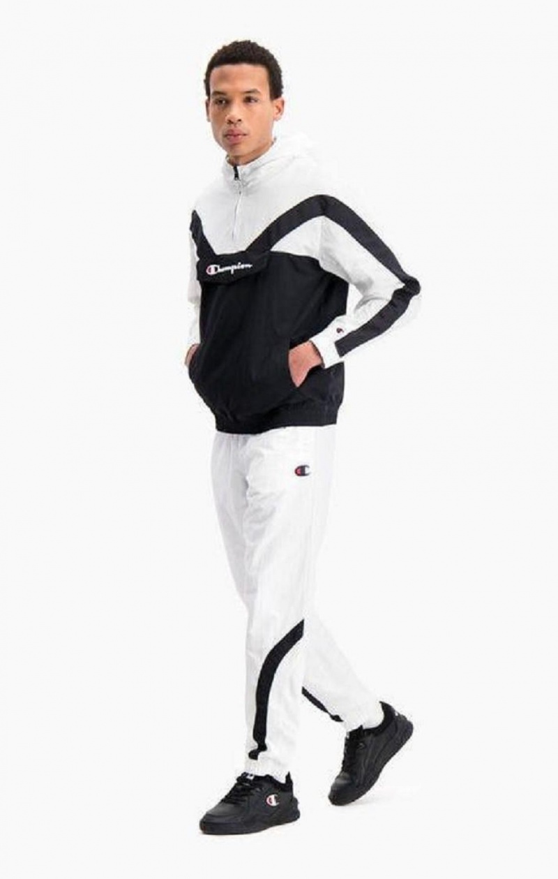 Chandals Champion Colour Block And Stripe Cuffed Pista Pants Blancas | 1084-KNFGV