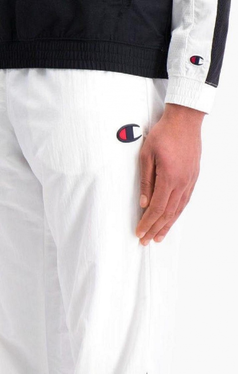 Chandals Champion Colour Block And Stripe Cuffed Pista Pants Blancas | 1084-KNFGV