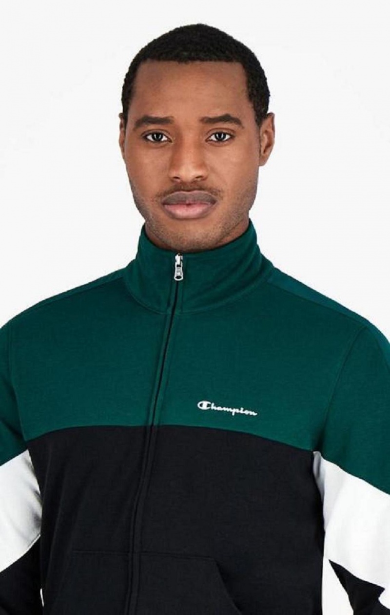 Chandals Champion Colour Block Script Logo Zip-Up Sweatsuit Negras | 6357-DWKIJ