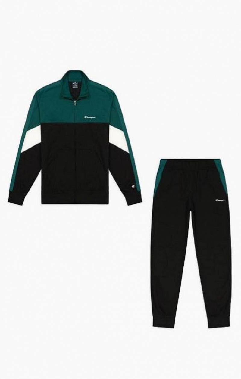 Chandals Champion Colour Block Script Logo Zip-Up Sweatsuit Negras | 6357-DWKIJ