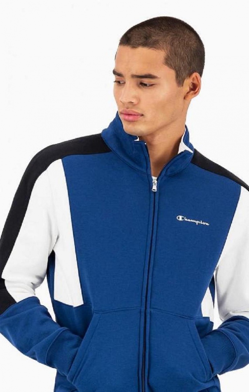 Chandals Champion Contrast Colour Block Script Logo Tracksuit Azules | 4067-BJAUP