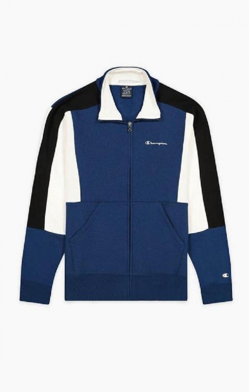 Chandals Champion Contrast Colour Block Script Logo Tracksuit Azules | 4067-BJAUP