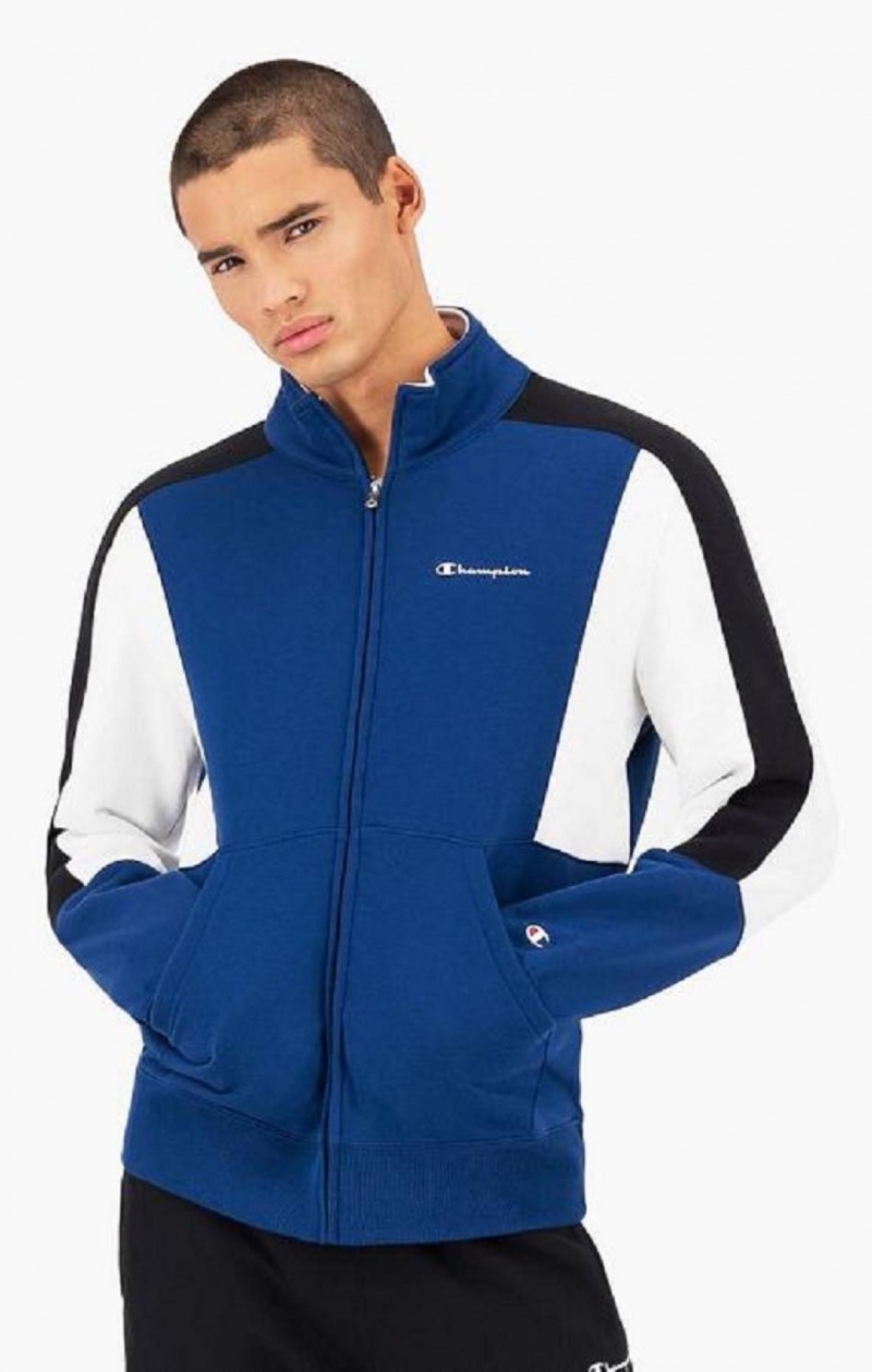 Chandals Champion Contrast Colour Block Script Logo Tracksuit Azules | 4067-BJAUP