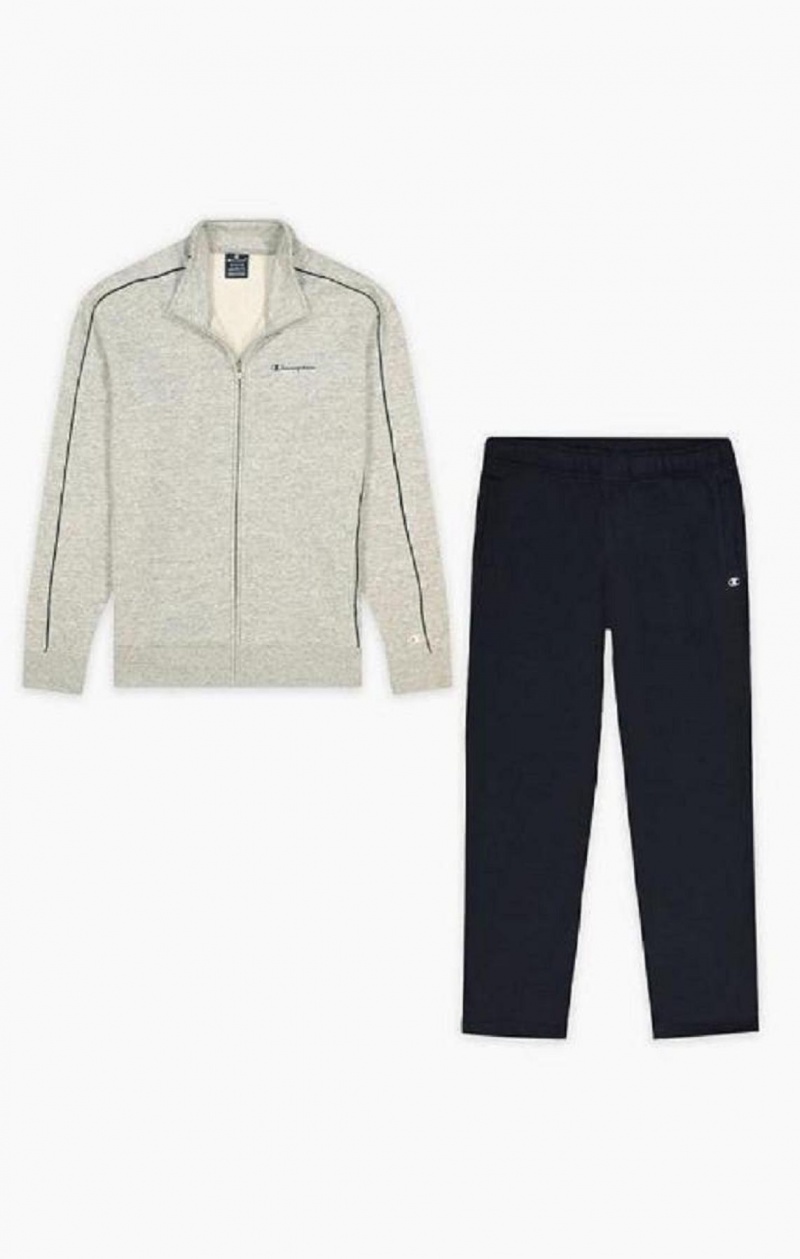 Chandals Champion Contrast Script and C Logo Tracksuit Gris Claro | 7902-JPTXE